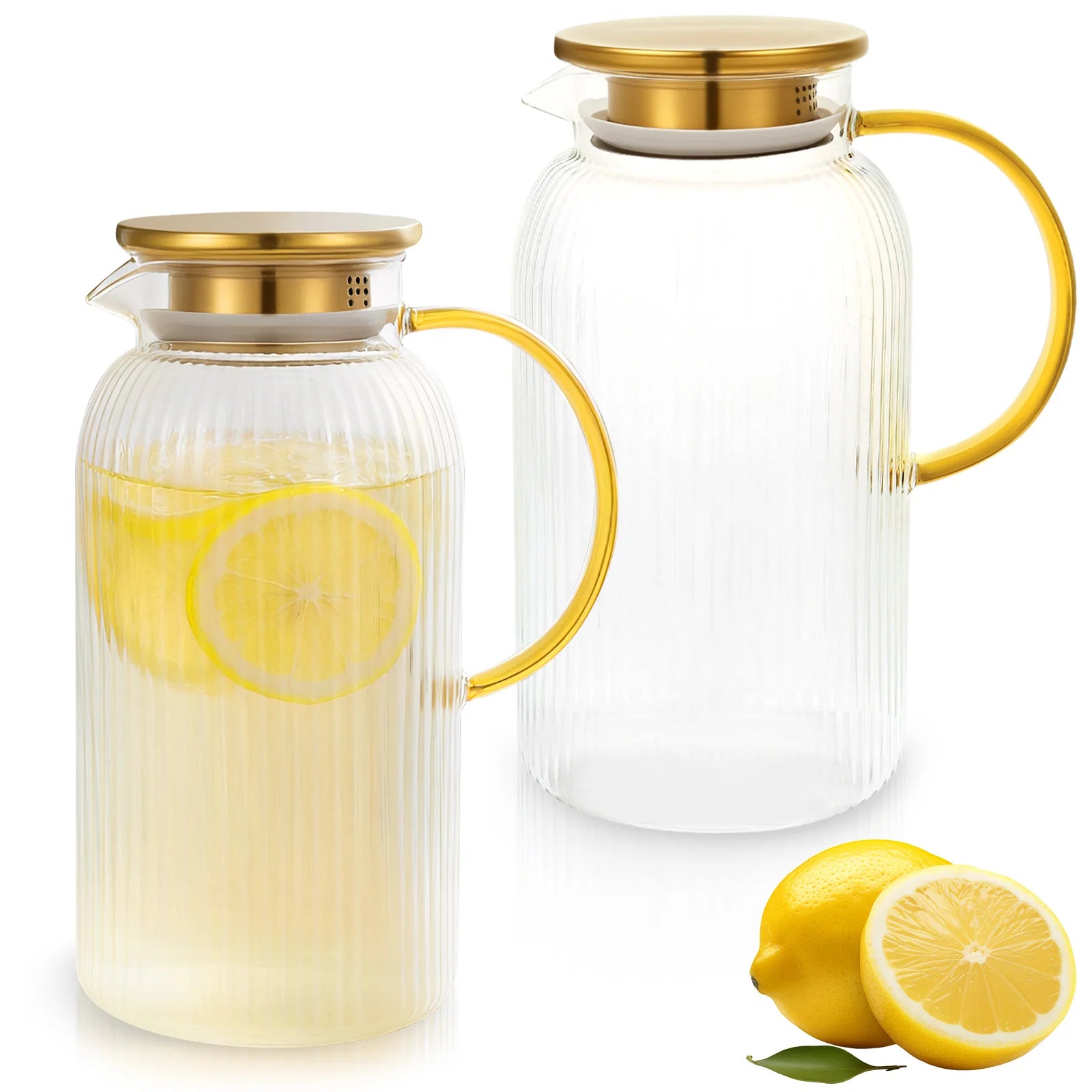 Carafe en verre avec couvercle pour boissons fraîches - vue 2 sur 7