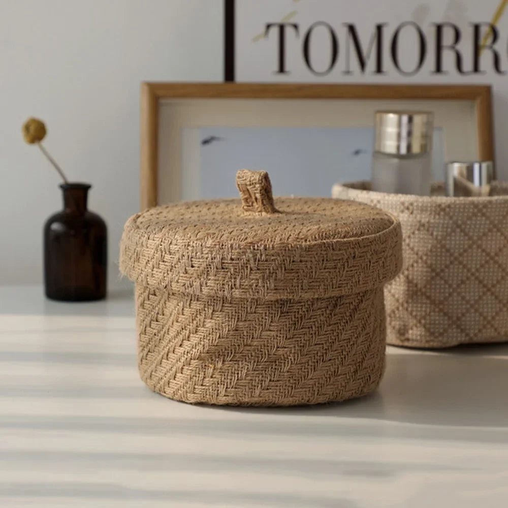 boîte de rangement en jute pour collations et objets divers - vue 4 sur 10