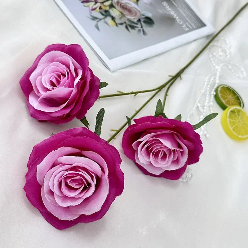 branches de roses artificielles en soie pour décoration élégante - vue 20 sur 40