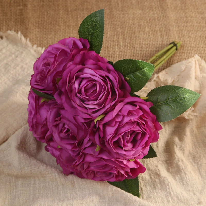 bouquet de roses artificielles décoration intérieure et extérieure fleurs faux