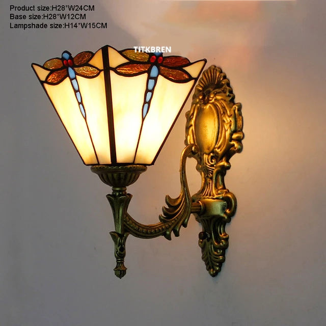 applique murale fleurs turques abat-jour baroque en verre décoratif - vue 16 sur 17