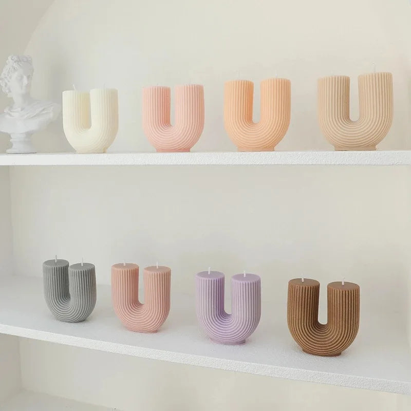 bougies parfumées géométriques en forme de u pour décoration intérieure - vue 5 sur 22