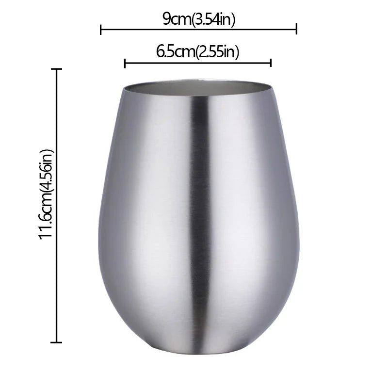 Verres a vin ronds acier inoxydable style bar