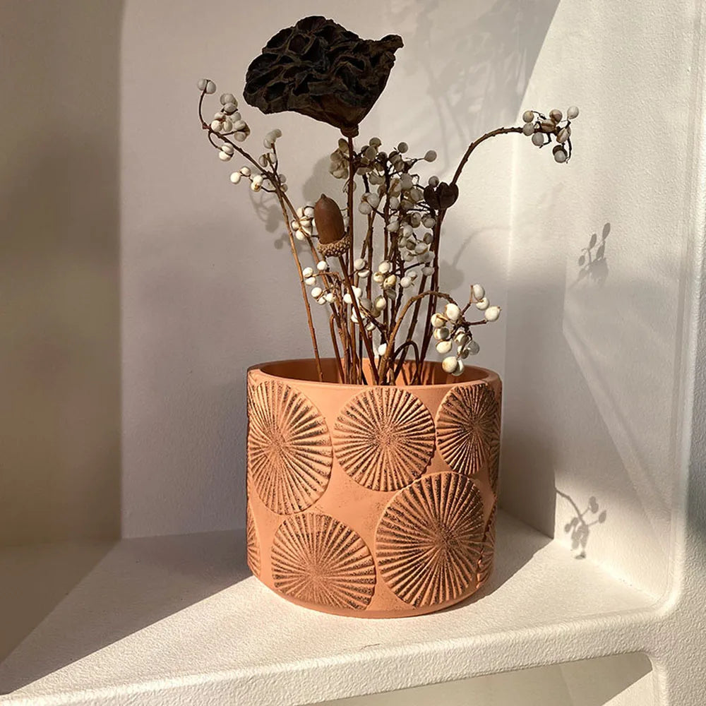 moule silicone pour pot fleurs ciment moderne à faire soi même
