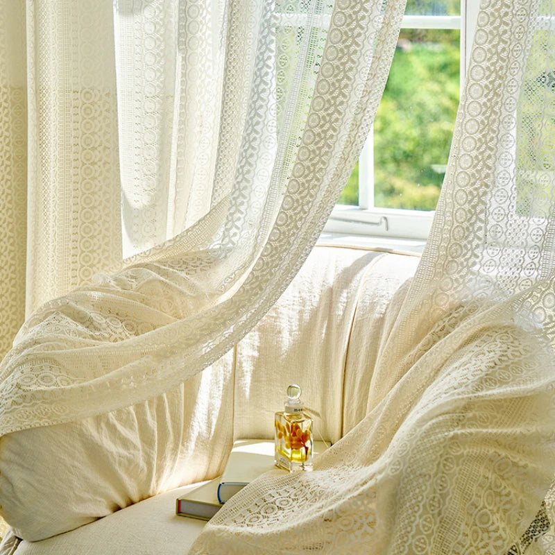 Voilage dentelle style classique léger pour salon chambre - vue 4 sur 12