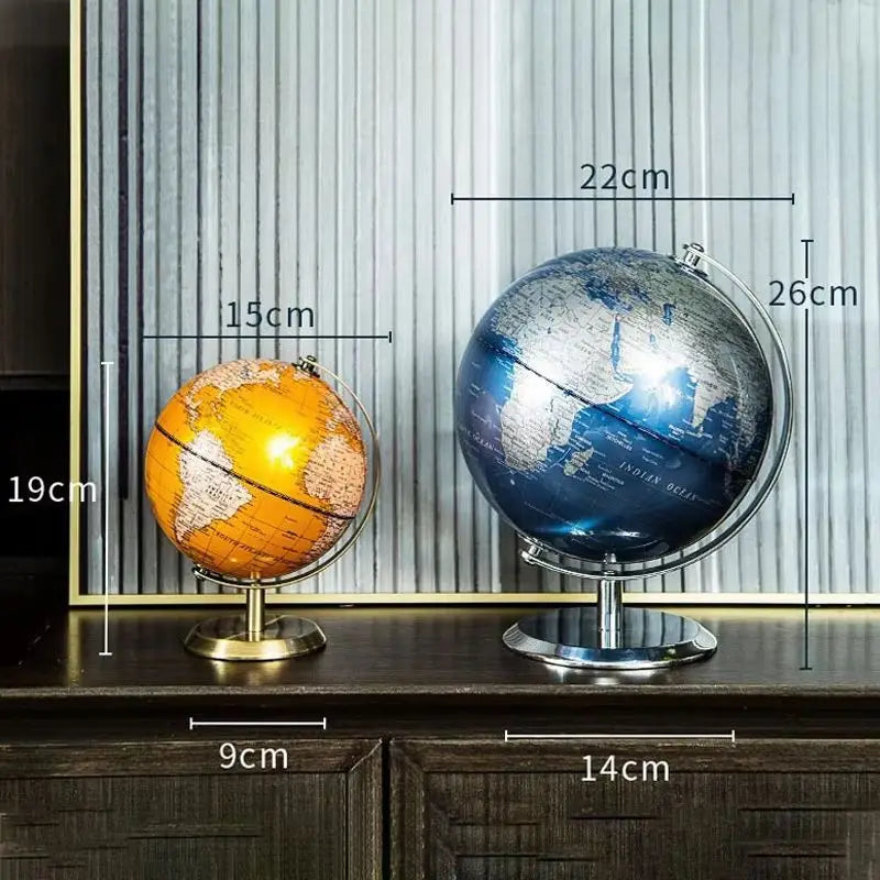 globe terrestre rétro anglais décoration éducative pour enfants et bureau - vue 5 sur 9