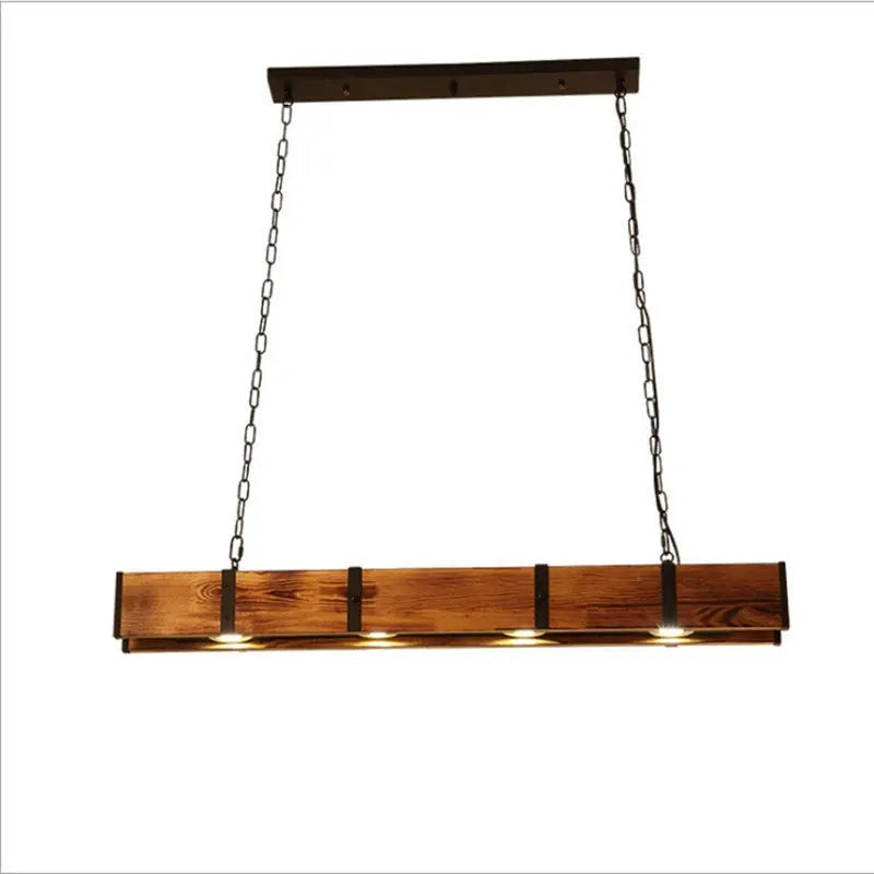 Lustre Vintage américaine en bois salle à manger Bar Table magasin de vêtements de Style industriel éclairage Led - vue 6 sur 7
