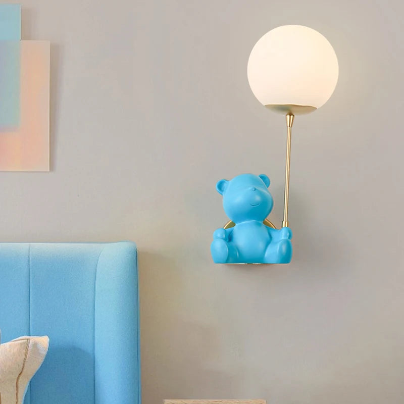 Applique murale ours avec interrupteur à tirer - vue 6 sur 12