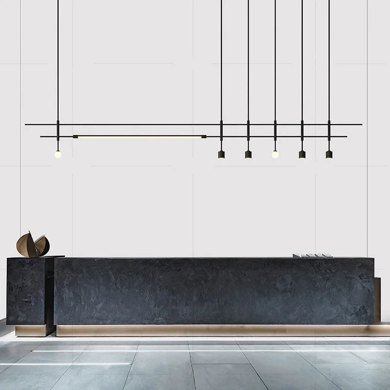 lustre minimaliste réglable en hauteur pour divers espaces
