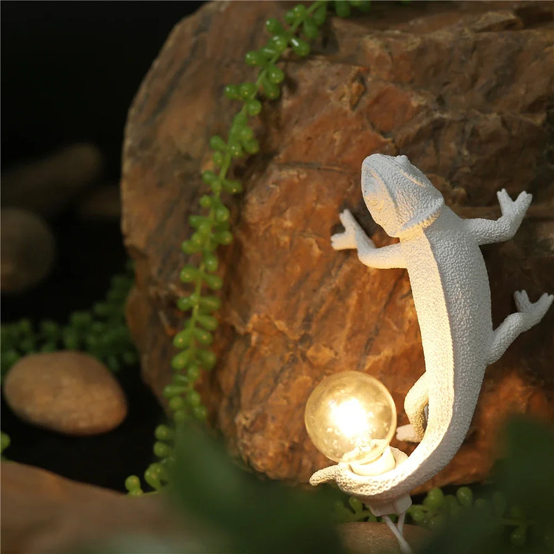 veilleuse lézard nordique lampe décorative moderne en résine