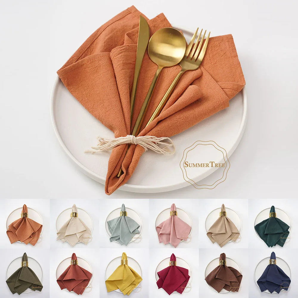 Serviette de table coton lavé style champêtre réutilisable - vue 2 sur 7