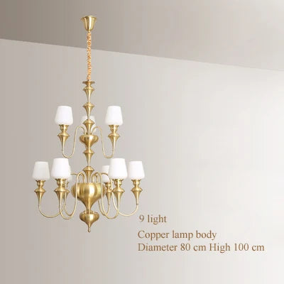 lustre en cuivre avec abat jour en verre élégant et moderne - vue 22 sur 22