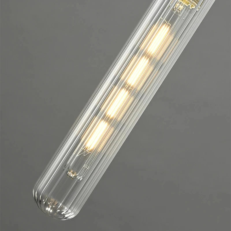 lustre nordique transparent en verre avec cordon réglable - vue 7 sur 8