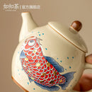 Théière chinoise céramique arowana style kung fu rétro