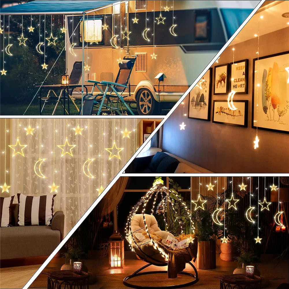 guirlande lumineuse rideau 138 led décorative pour Noël et fêtes - vue 7 sur 7