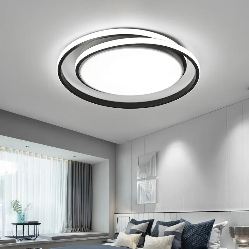lustre led rond télécommandé style moderne simple