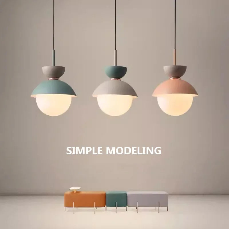 Suspension Nordique LED Macaron Créative Pour Chambre Chevet Salon Moderne Minimaliste Intérieur Décoration de La Maison