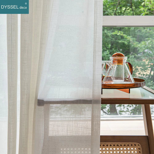 Rideau léger style lin translucide pour salon chambre