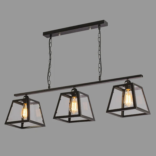 LOFT Vintage industriel vent verre cadre fer Art suspension lampe Restaurant Bar café Internet Bar noir trois tête suspension