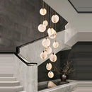 suspension led postmoderne en acier inoxydable et marbre
