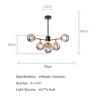 lustre en verre nordique suspension moderne pour décoration intérieure