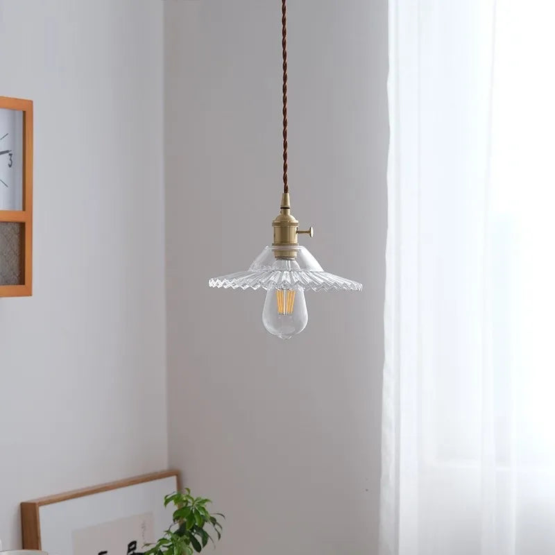 suspension nordique vintage en verre et laiton