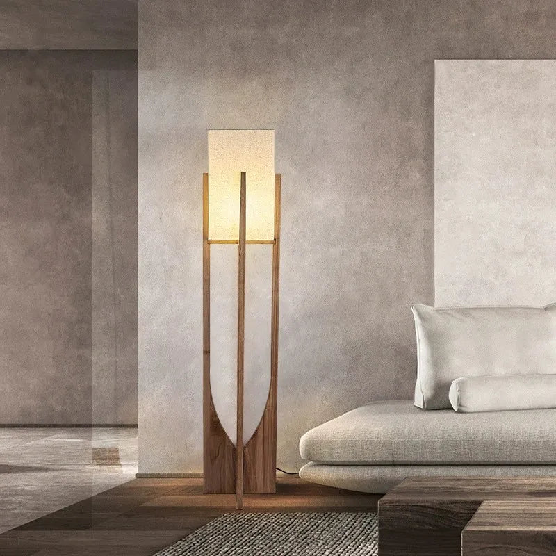 Lampadaire en bois chinois salon chambre canapé chevet lampe de Table verticale nordique en bois massif Led lampe sur pied décor de pièce - vue 6 sur 12