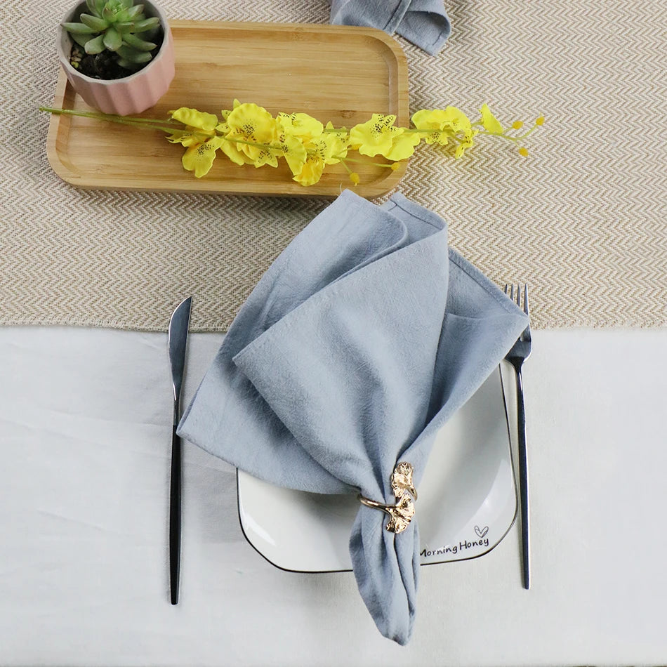 Serviette de table coton lin style moderne réutilisable - vue 7 sur 7