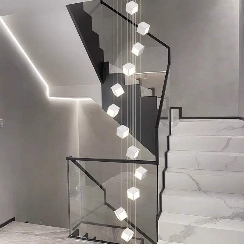 lustre minimaliste moderne pour escalier duplex rotatif