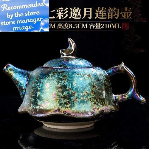 Théière jianzhan tianmu en porcelaine émaillée artisanale