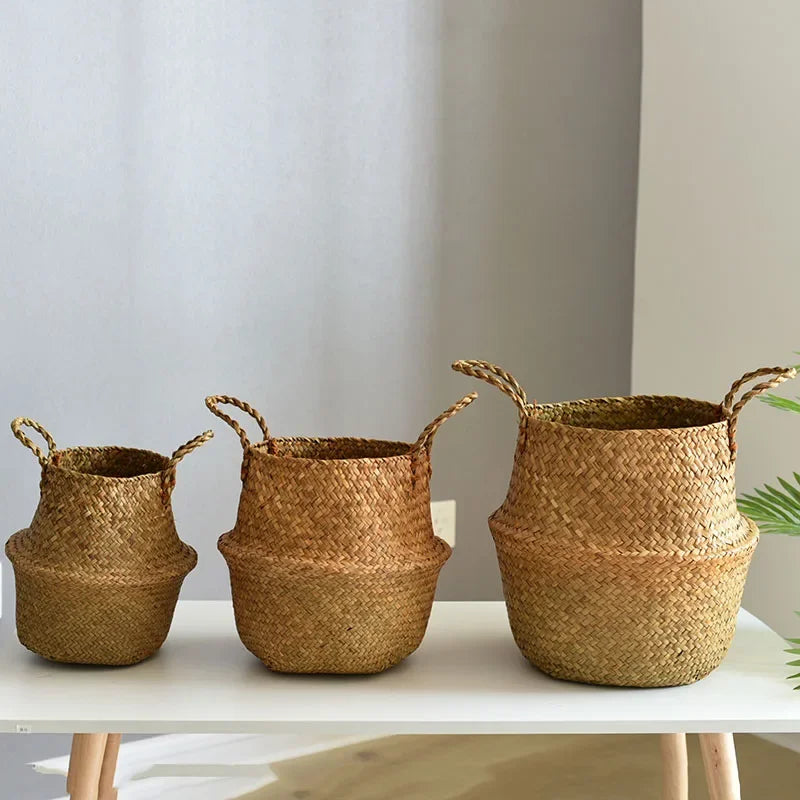 panier en osier pour rangement et décoration jardin - vue 5 sur 12