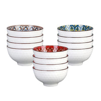 Ensemble bols ceramique motif floral boheme cuisine