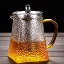 Théiere verre martelé filtre inox resistante chaleur