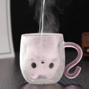 Mug chat double paroi verre 250 ml mignon