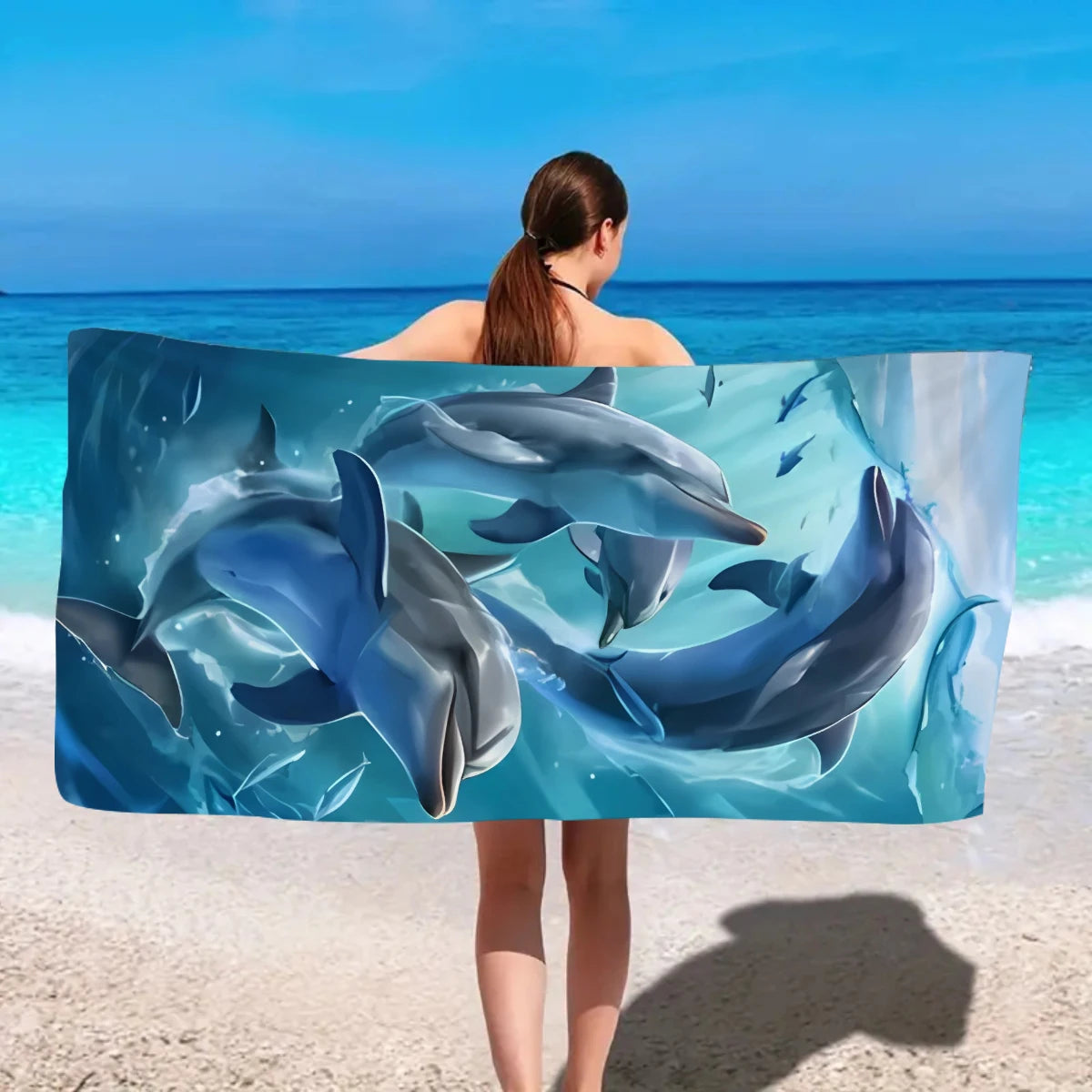 Serviette de plage motif animal séchage rapide microfibre - vue 3 sur 6