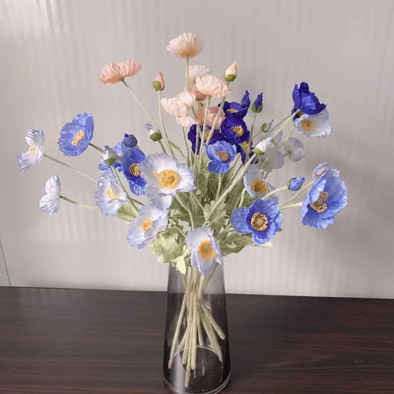 fausses fleurs de pavot en soie pour décorations de mariage et fêtes