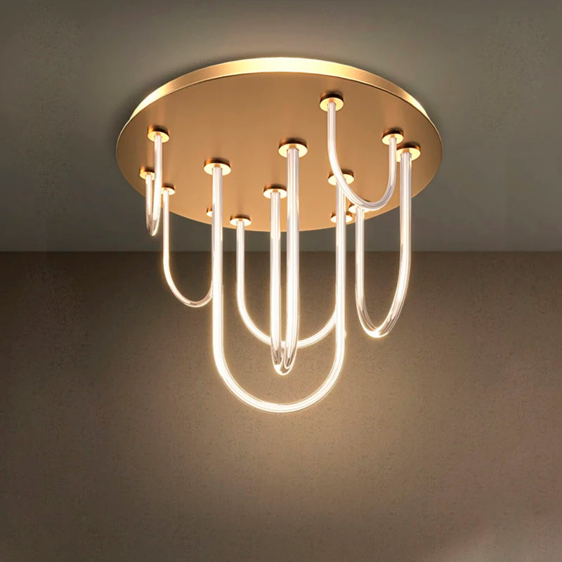 lustre rectangulaire en acier inoxydable à intensité variable - vue 6 sur 11