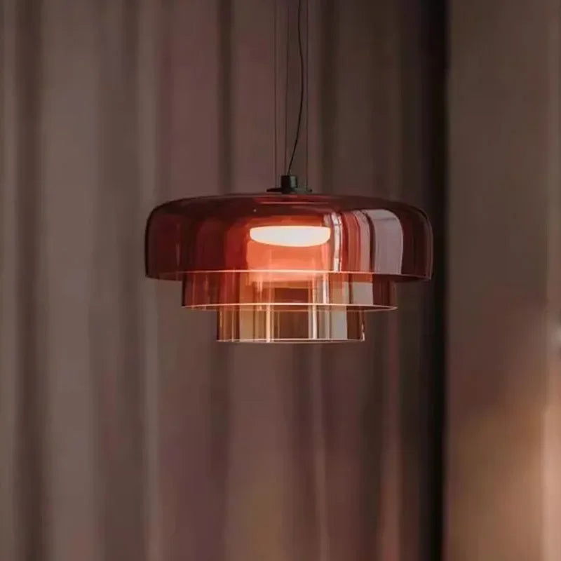lustre nordique simple en fil de verre pour décoration maison