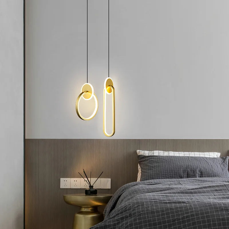 lustre long câble minimaliste suspendu rond 2022
