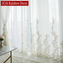 Voilage tulle brodé floral élégant pour salon chambre