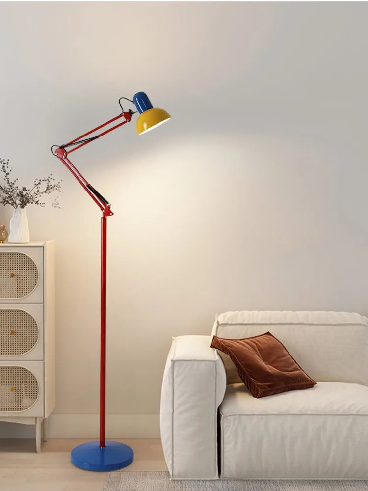 lampe de sol télescopique à bras long art décoratif rotative - vue 4 sur 8