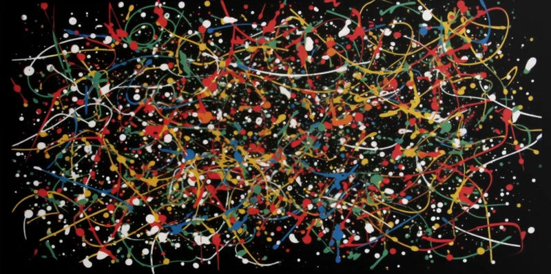 peinture abstraite moderne style jackson pollock pour décoration intérieure
