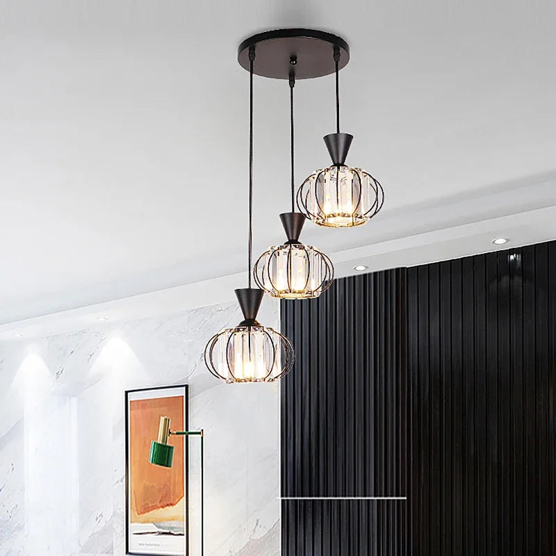lustre moderne en cristal pour éclairage décoratif élégant - vue 4 sur 18