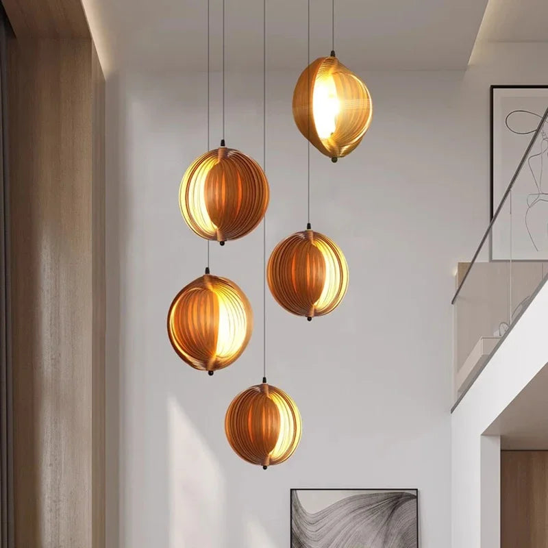 suspension en bois wabi sabi pour décoration intérieure moderne - vue 6 sur 22