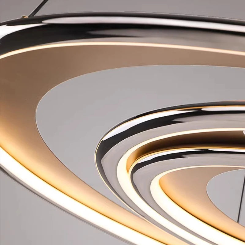 lustre rond moderne led pour intérieur style luxueux suspendu - vue 6 sur 8