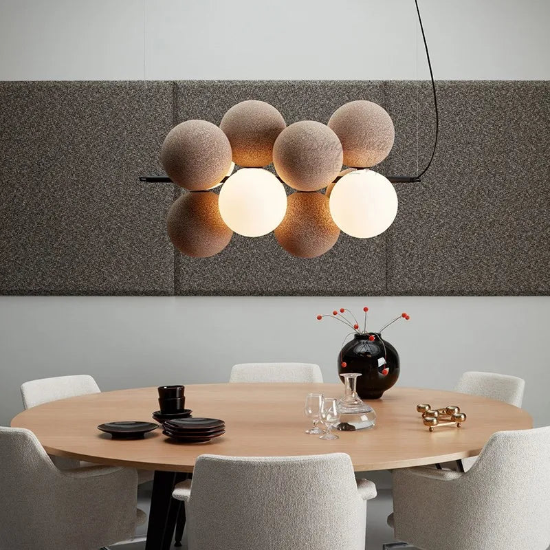lustre créatif en velours design pour espace contemporain