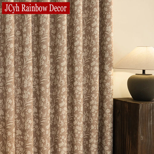 Rideau occultant floral style champetre pour salon chambre