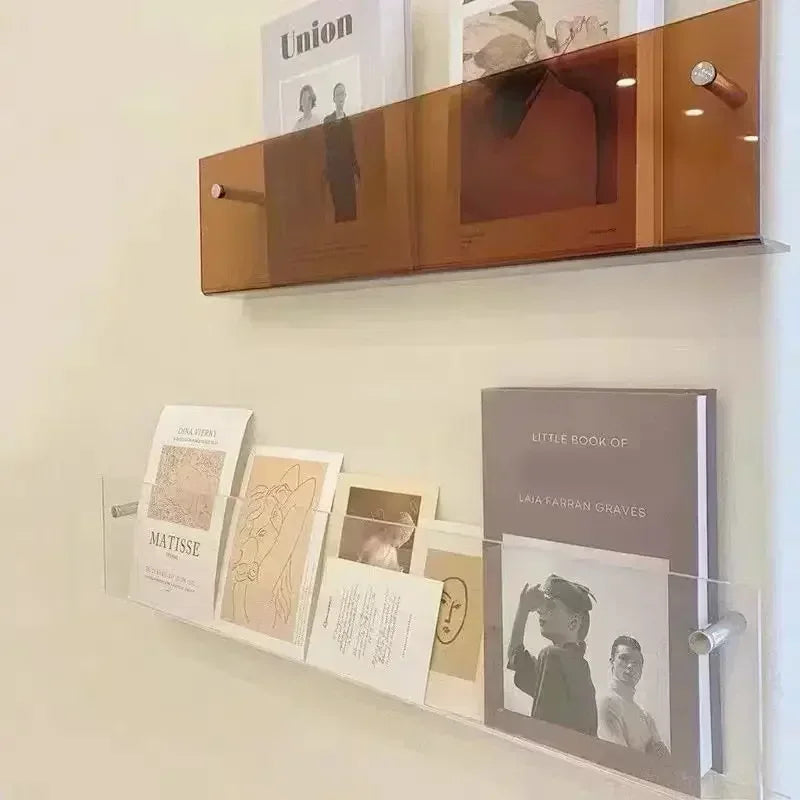 étagère murale en acrylique pour livres magazines et journaux enfants