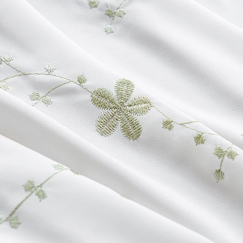 Voilage brodé floral style champetre pour salon chambre