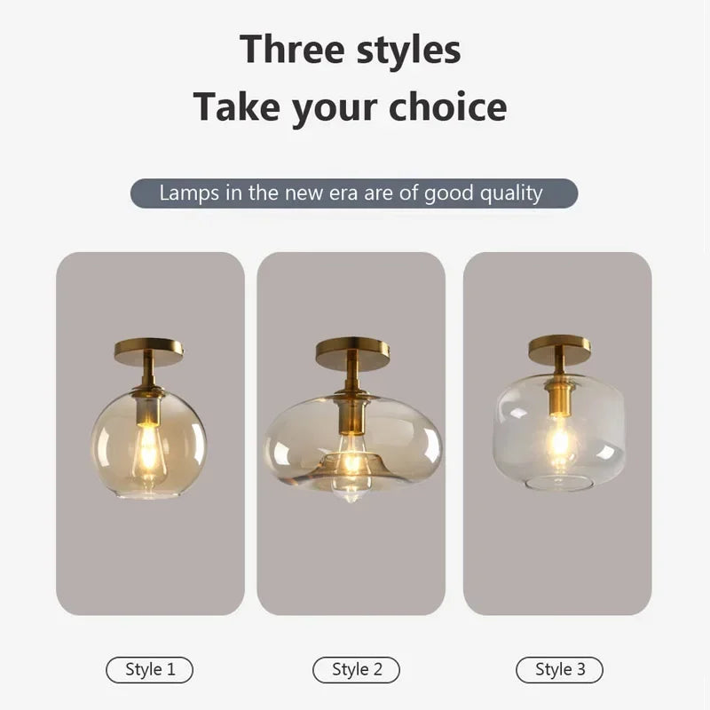 Plafonnier LED en verre au design minimaliste moderne - vue 5 sur 11